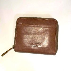 Margot New York wallet.  Leather.  Zipper closure. Light bro…